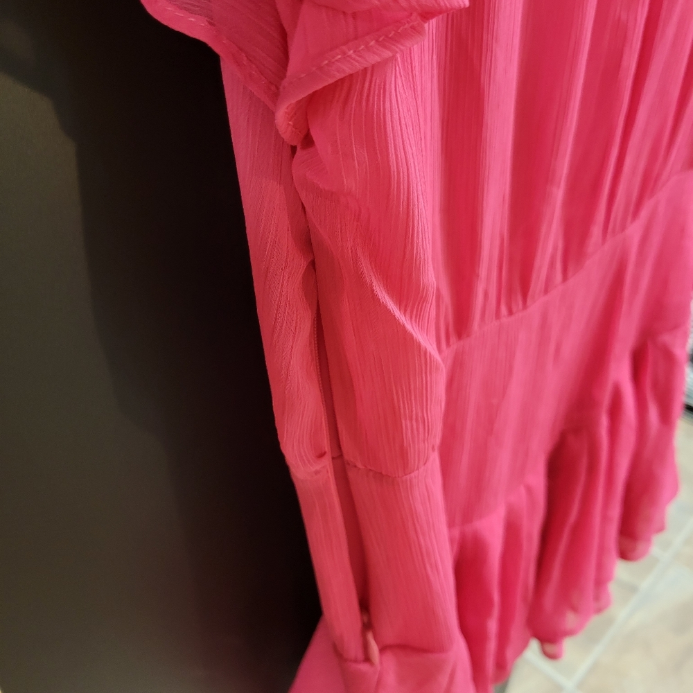 Mango Collection Ruffled Pink Top Size 4 - Picture 8 of 10